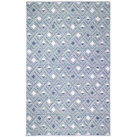 Safavieh 5 x 8 ft. Medium Rectangle Montauk Hand Woven Rug, Navy and Ivory MTK614C-5